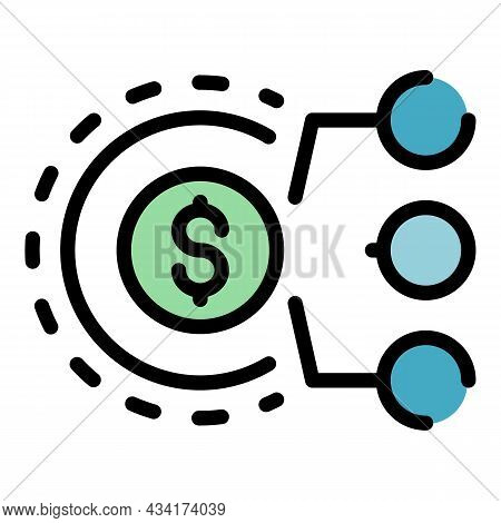 Global Restructuring Finance Icon. Outline Global Restructuring Finance Vector Icon Color Flat Isola