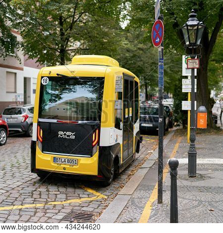 Berlin, Germany - September 17, 2021: Self-driving Autonomous Bus As A Project Of Bvg (berliner Verk