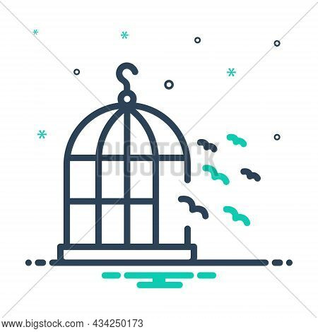 Mix Icon For Freedom Birds Fly Free Outside-of-cage  Independence Cage Flying Liberty Relinquish Bir