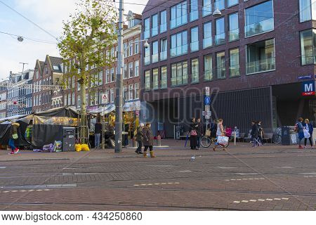 Amsterdam, Netherlands - Nov 29, 2019 : The Entrance To The Albert Cuyp Market In Amsterdam, Netherl