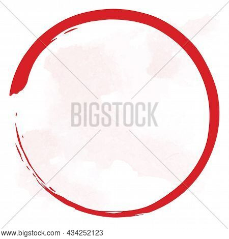 Red Zen Blood Enso Circle Vector Art Brush Icon Design Illustration