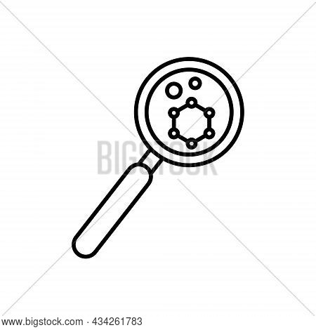 Research Flat Icon. Analysis Pictogram For Web. Line Stroke. Isolated On White Background. Vector Ep