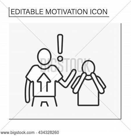 Power Motivation Line Icon. Person Motivated By Controlling Their Own Lives. Affect Direction.motiva