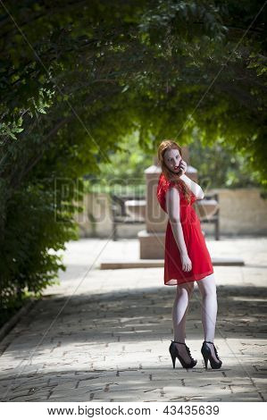 Young Woman in Garden