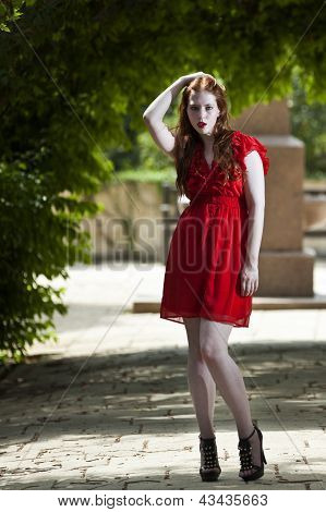 Young Woman in Garden