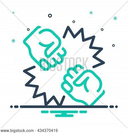 Mix Icon For Conflict Quarrel Struggle Rigid Stiff Punch Fight Bump Boxing Pugilism Fisticuffs Dude