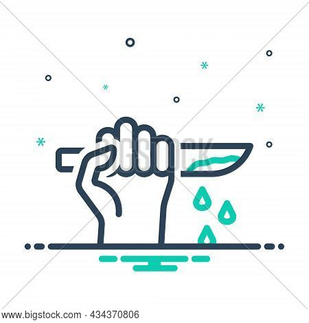Mix Icon For Murder Manslaughter Halloween Knife Blood Hipster Slaughter Kill Killing Assassination 