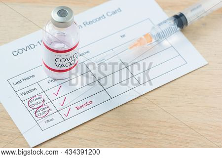Vaccination Record Card Of Booster Dose Or Third Injection Of Covid-19 Vaccination For High Immunity