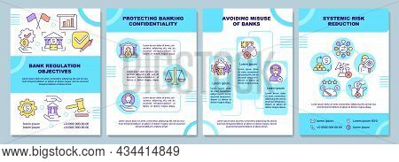 Bank Regulation Objectives Brochure Template. Financial Law. Flyer, Booklet, Leaflet Print, Cover De