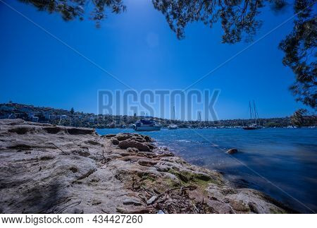beautiful turquoise and blue waters of Beauty Point  Mosman on a Spring morning with yachts and hous