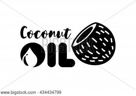Coconut Oil Logo Design Concept. Organic Natural Cocoanut Product Packaging Brand Identity Logotype 