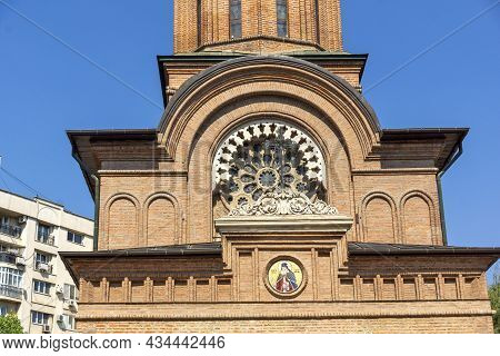 Bucharest, Romania - August 16, 2021: Medieval Antim Monastery Of All Saints In City Of Bucharest, R