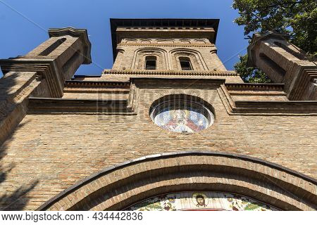 Bucharest, Romania - August 16, 2021: Medieval Antim Monastery Of All Saints In City Of Bucharest, R
