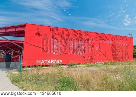 Gdansk, Poland - July 7, 2021: Matarnia Railway Station Of Pomeranian Metropolitan Railway.