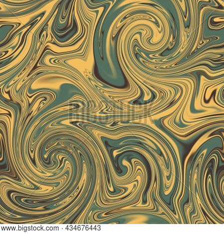 Seamless Twirly Swirly Abstract Liquid Marble Surface Pattern Design For Print