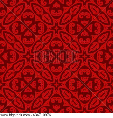 Batik Seamless Background. Songket Pattern Ornament With Vintage Style