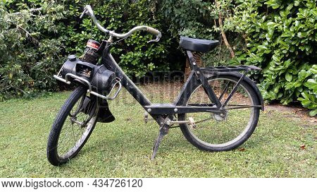 Bordeaux , Aquitaine  France - 09 20 2021 : Solex 3800 French Black Moped Vintage From Sixties Name 