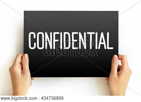 Confidential - Text On Card, Concept Background