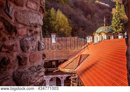 Bulgaria, Beautiful Church In Unesco World Heritage Site Famous Rila Monastery, Rilsky Monastery