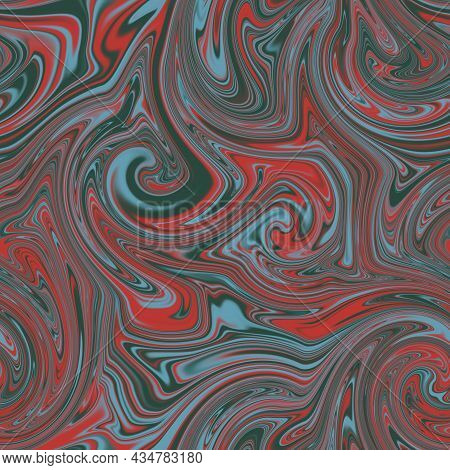 Seamless Twirly Swirly Abstract Liquid Marble Surface Pattern Design For Print