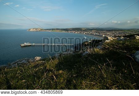 View Of The Pier And The Town Of Llandudno In Wales, United Kingdon