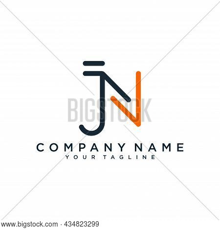 Jn Initials Monogram Letter Text Alphabet Logo Design