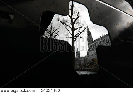 Lourdes France March 16, 20 Lourdes Sanctuary. Healing And Pilgrimage Center. Composition Through A 