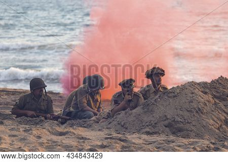 Operation Avalanche, Historical Re-enactment Of The 1943 Salerno Landing On The Beach Of Paestum