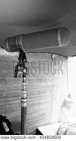 Microphone Boom Type. Sound Recorder Boom Mic And Tripod Stand.