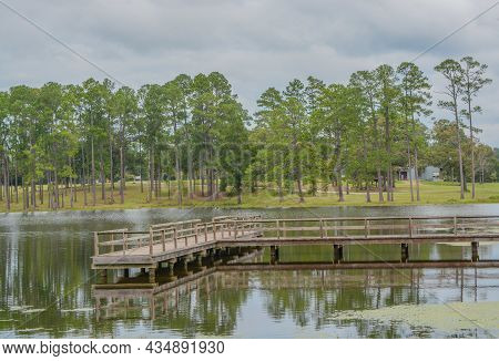 View Of Geiger Lake In The Wilderness Of Pine Belt Region Of Hattiesburg, Mississippi