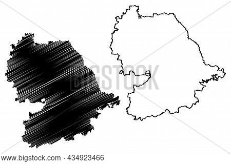 Indore District (madhya Pradesh State, Indore Division, Republic Of India) Map Vector Illustration, 