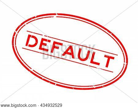 Grunge Red Default Word Oval Rubber Seal Stamp On White Background