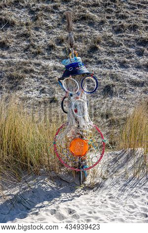 Petten Aan Zee, Noord-holland, Netherlands. April 17, 2021. Lord Of The Ring At The Wall Of Shame, A