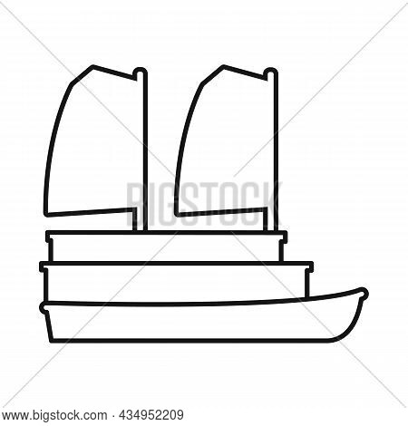 Vector Design Of Ship And Vietnamese Sign. Set Of Ship And Boat Vector Icon For Stock.