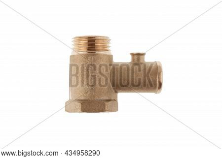 Check Valve On A White Background. Plumbing Check Valve For Water Close-up.