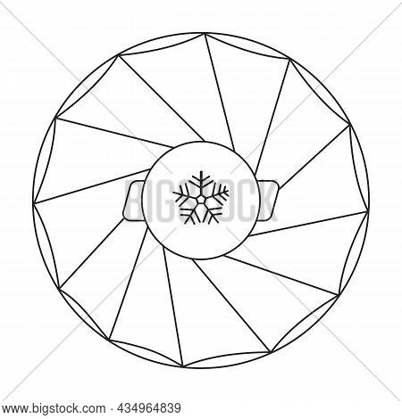 Bag Ice Vector Outline Icon. Vector Illustration Cold Pouch On White Background. Isolated Outline Il