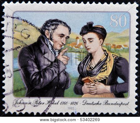 GERMANY - CIRCA 1985: A stamp printed in Germany dedicated to Johann Peter Hebel circa 1985
