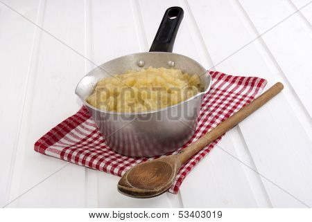 Home Made Apple Compote In A Pot