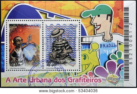 BRAZIL - CIRCA 2006: Stamps printed in Brazil dedicated to urban art of graffiti circa 2006