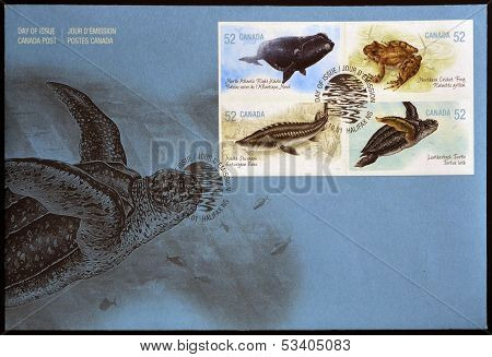 CANADA - CIRCA 2007: stamps printed in Canada dedicated to marine animals circa 2007
