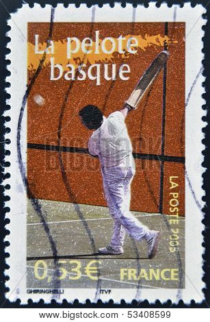 FRANCE - CIRCA 2005: A stamp printed in France shows Basque pelota circa 2005