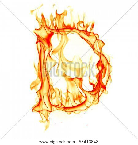 Fire letter isolated on white background