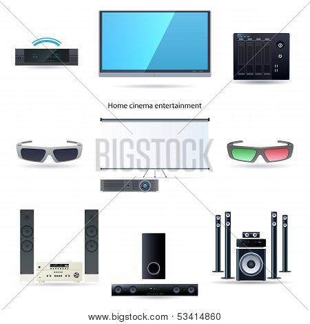 Home cinema entertainment set
