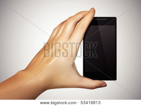 Hand Are Holding A Smartphone In Shooting Mode