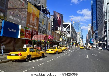 Taxi cabs on the street
