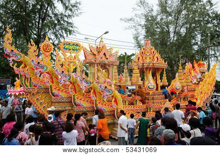 Songkhla, Thailand- October 20: Lak Phra And Tak Bat Devo Are Buddhist Festival Held Annually .the F