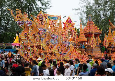 Songkhla, Thailand- October 20: Lak Phra And Tak Bat Devo Are Buddhist Festival Held Annually .the F
