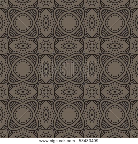 graphic floral detailed seamless vector pattern