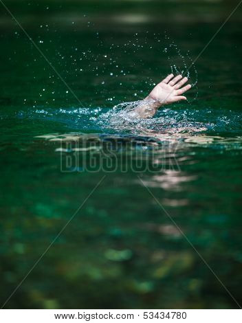 Hand Of Someone Drowning And In Need Of Help