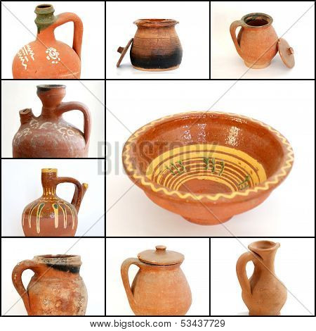 Collage of different Pottery